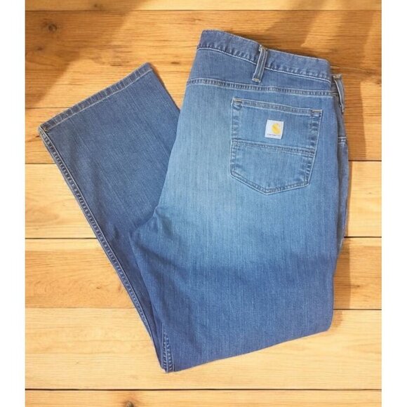 Carhartt Men's Jeans 44x30 Rugged Flex Relaxed Fit Blue Wash BD2804-M Casual EUC - Picture 1 of 13